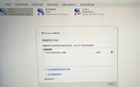 wlan没有有效的ip配置 电脑无线连接无网络